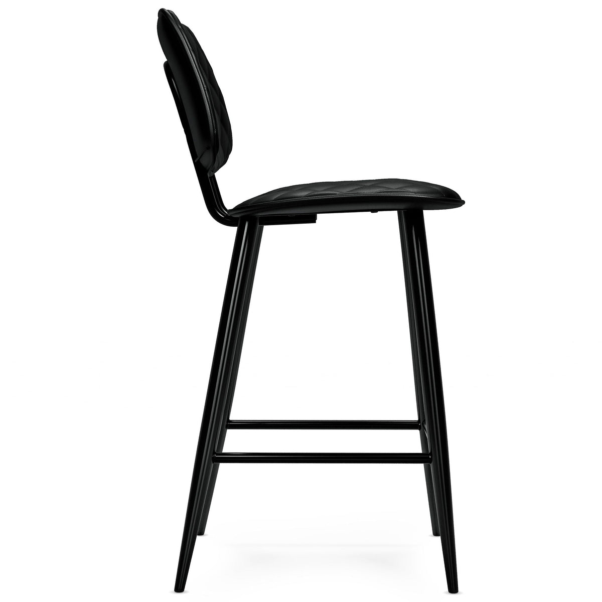 Upholstered Counter Height Stool Set with Quilted Seat – Black or Dark Gray, photo 3 of 12