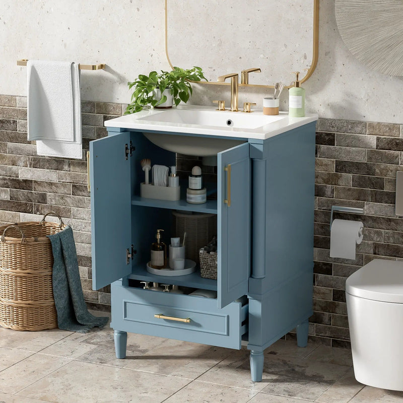 Bathroom Vanity With Ornate French Cylinder Legs, Soft Close Drawer by Unique Piece Furniture