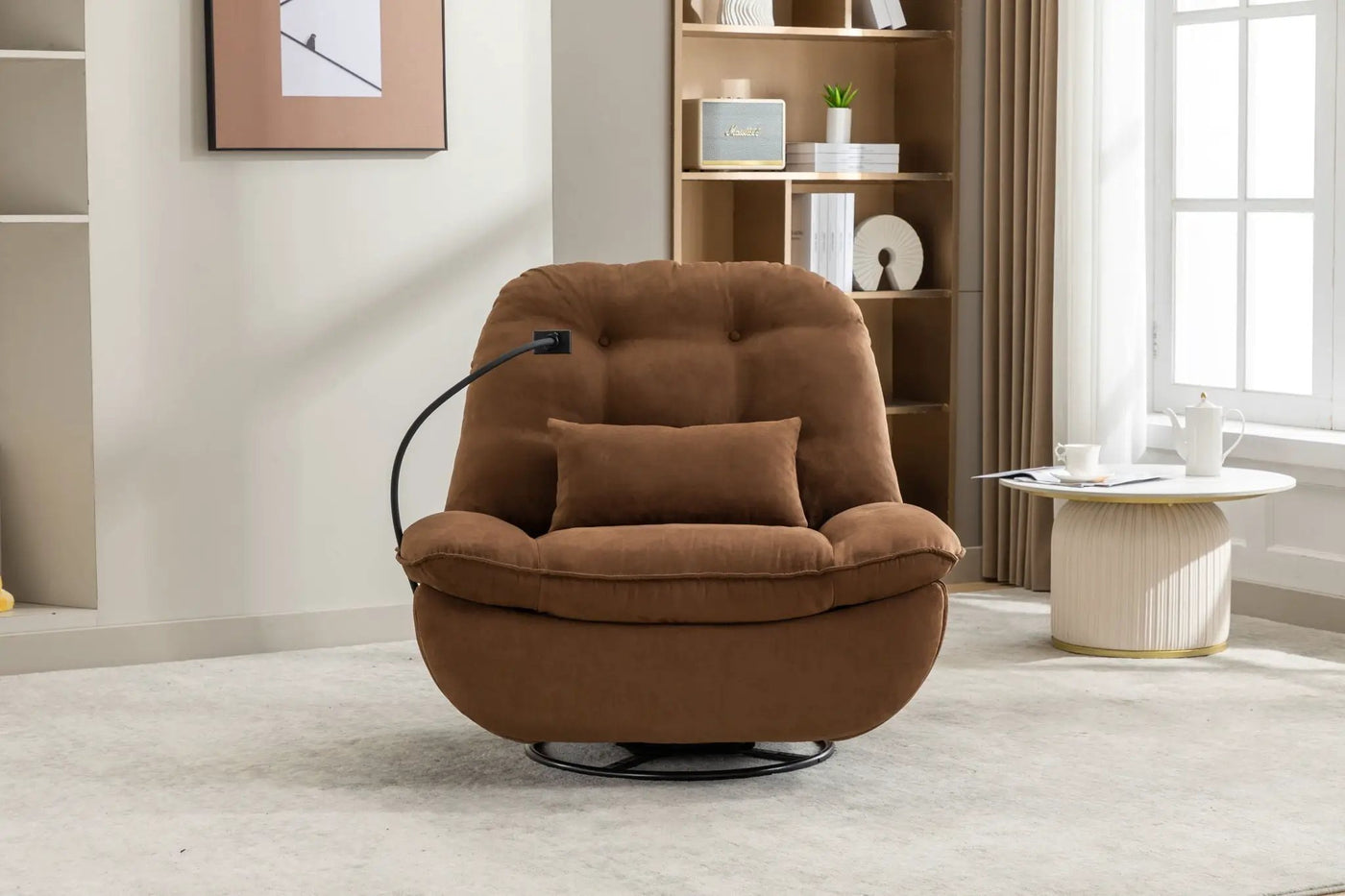 Power Recliner Swivel Glider USB Charger With tooth Music Player, Sleep, Working, Game And Leisure by HouseOfZazla