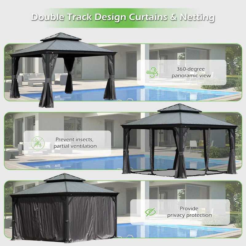 12'x12' Hardtop Gazebo with Resin Roof by HouseOfZazla