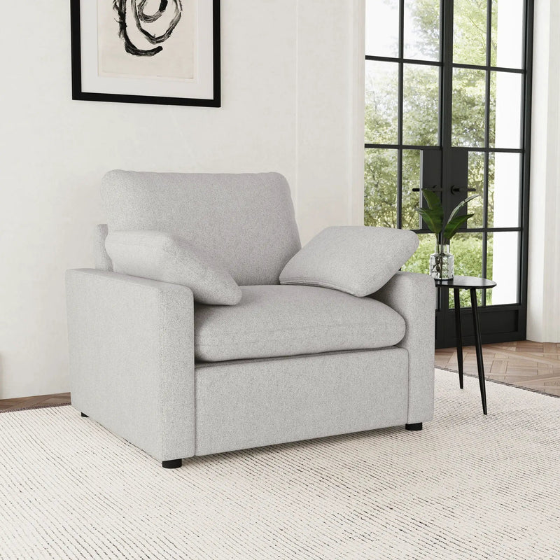 Collins Upholstered Power Recliner Chair Grey by Unique Piece Furniture