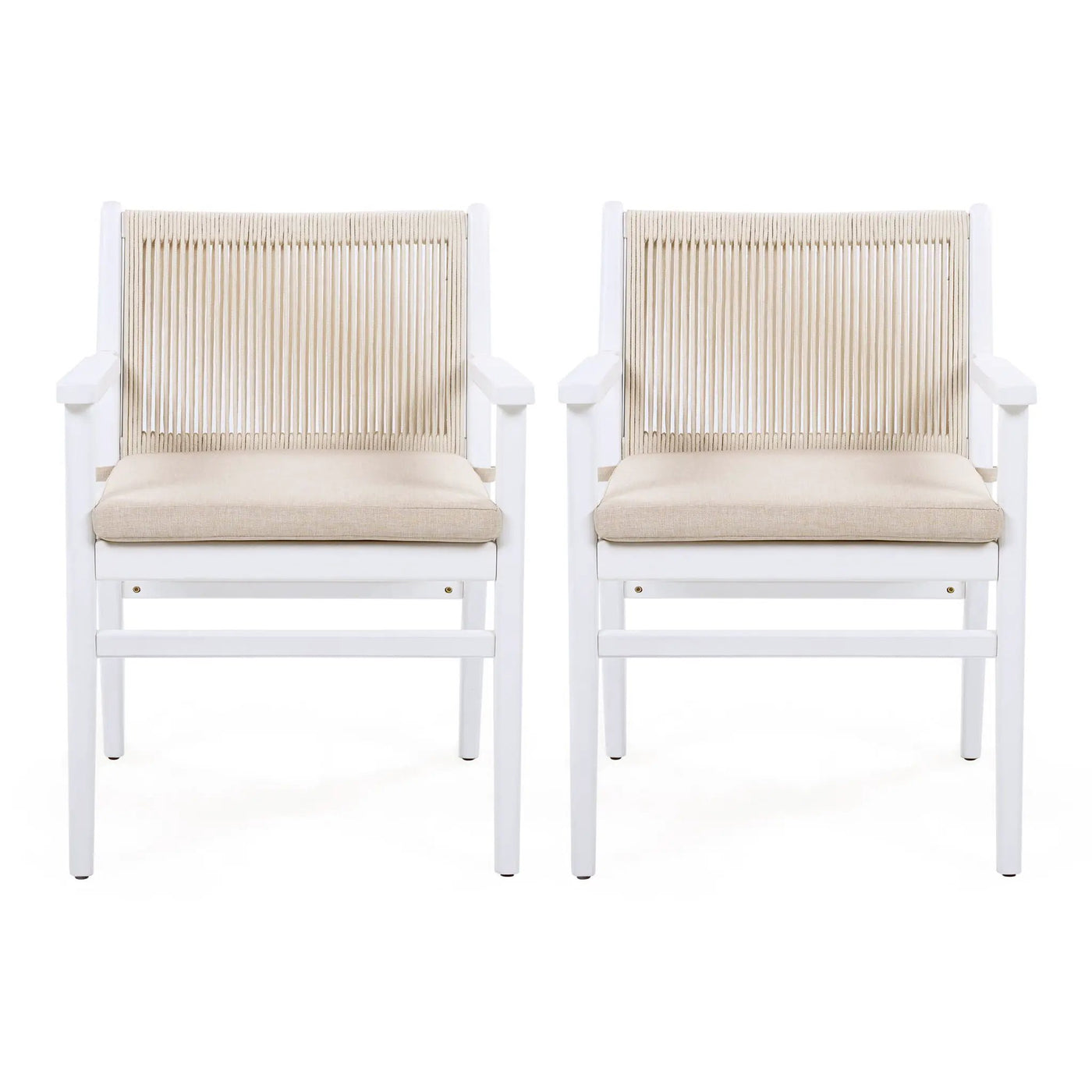 Outdoor Acacia Wood Patio Dining Armchair (Set of 2) by HouseOfZazla