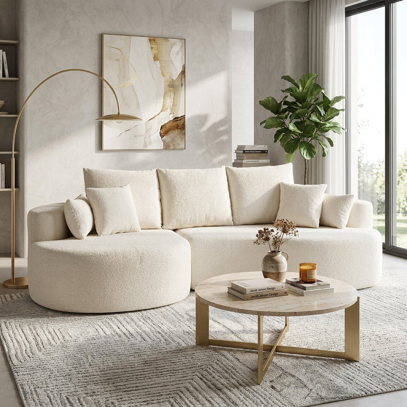 106 in. 2-Piece Fabric Cloud Curved Sectional Chenille Sofa with Chaise by HouseOfZazla