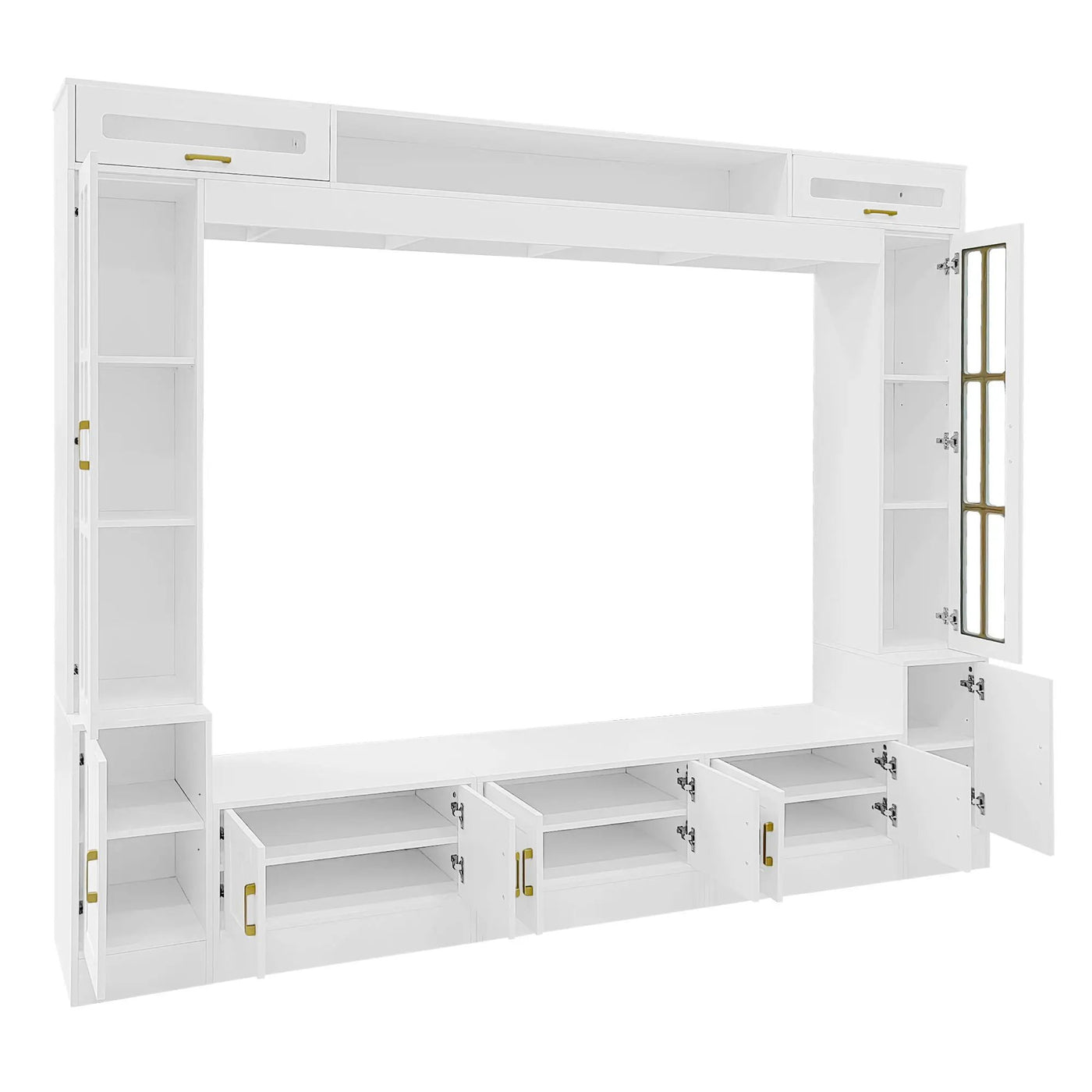 Wall Unit Entertainment Center With Bookshelves For TVs Up to 80" by HouseOfZazla