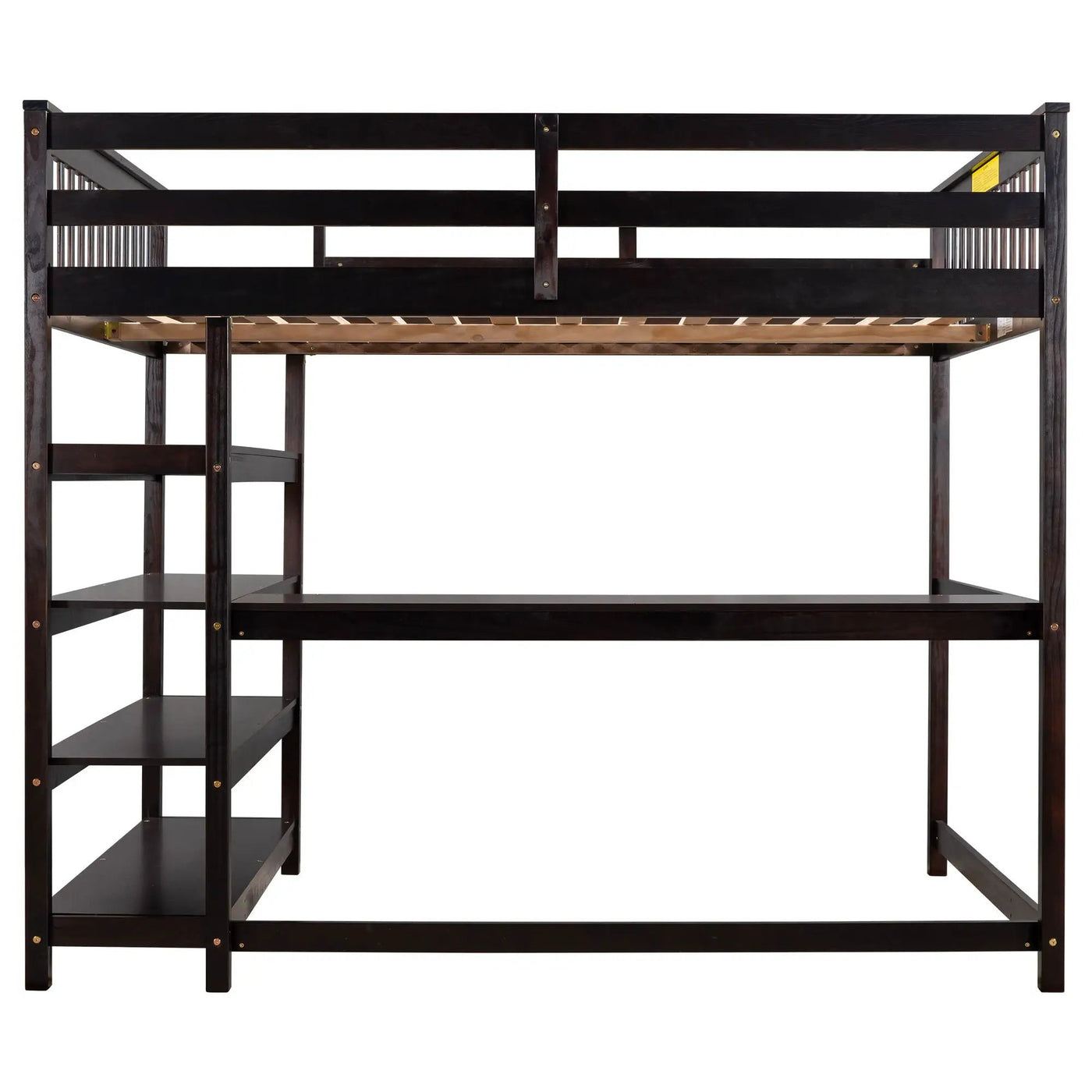 Loft Bed With Storage Shelves And Under Bed Desk by HouseOfZazla