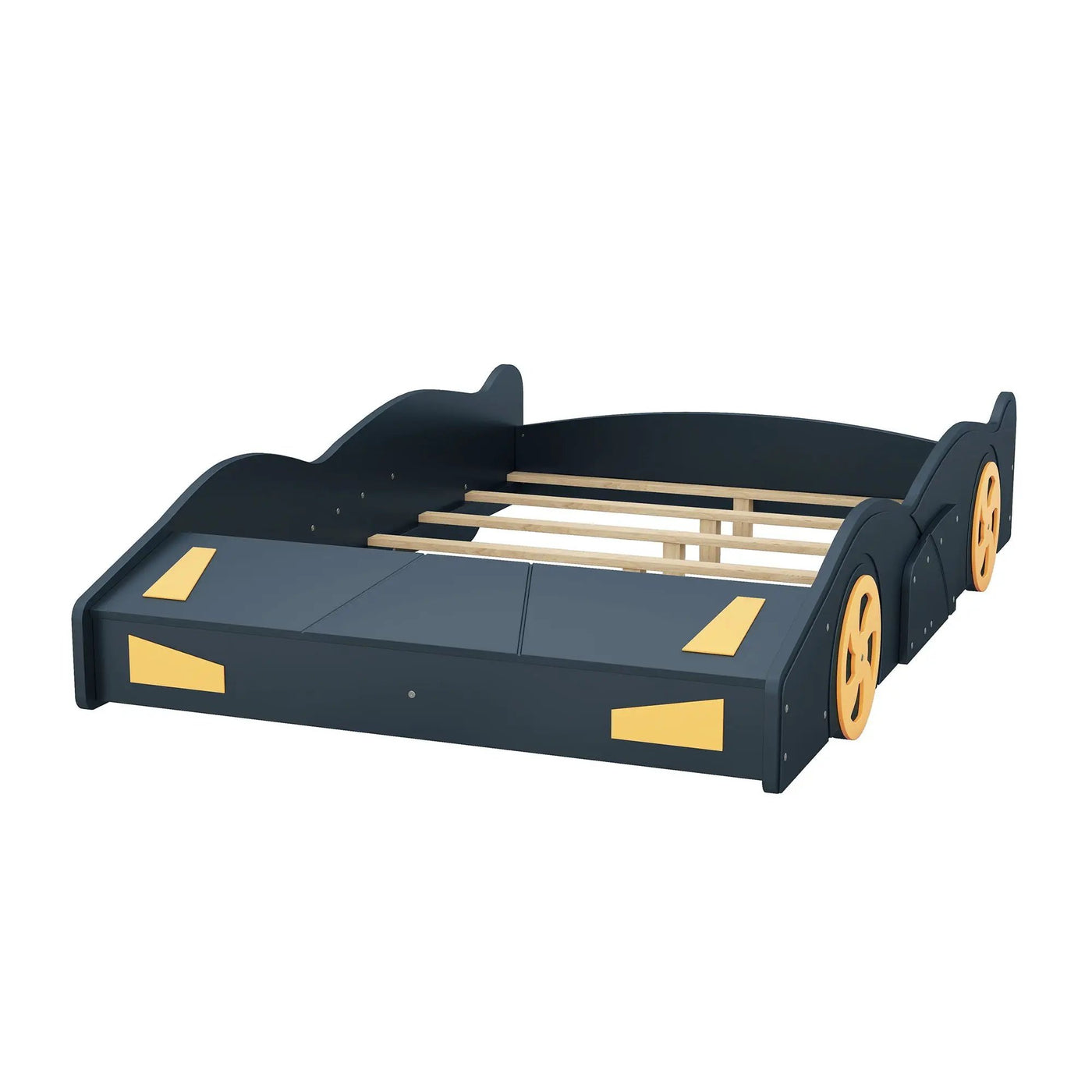 Race Car Shaped Platform Bed With Wheels And Storage by HouseOfZazla