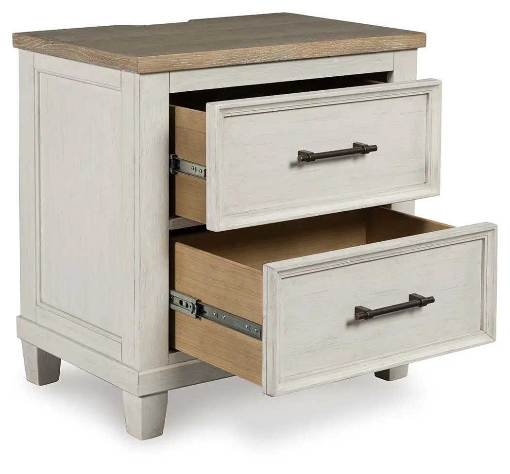 Shaybrock - Two Drawer Night Stand - Antique White / Brown by Unique Piece Furniture