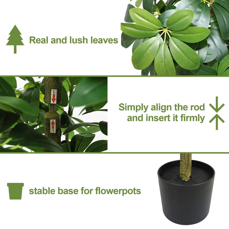 Realistic Faux Tree With Lifelike Foliage For Indoor And Outdoor Use - Green by HouseOfZazla