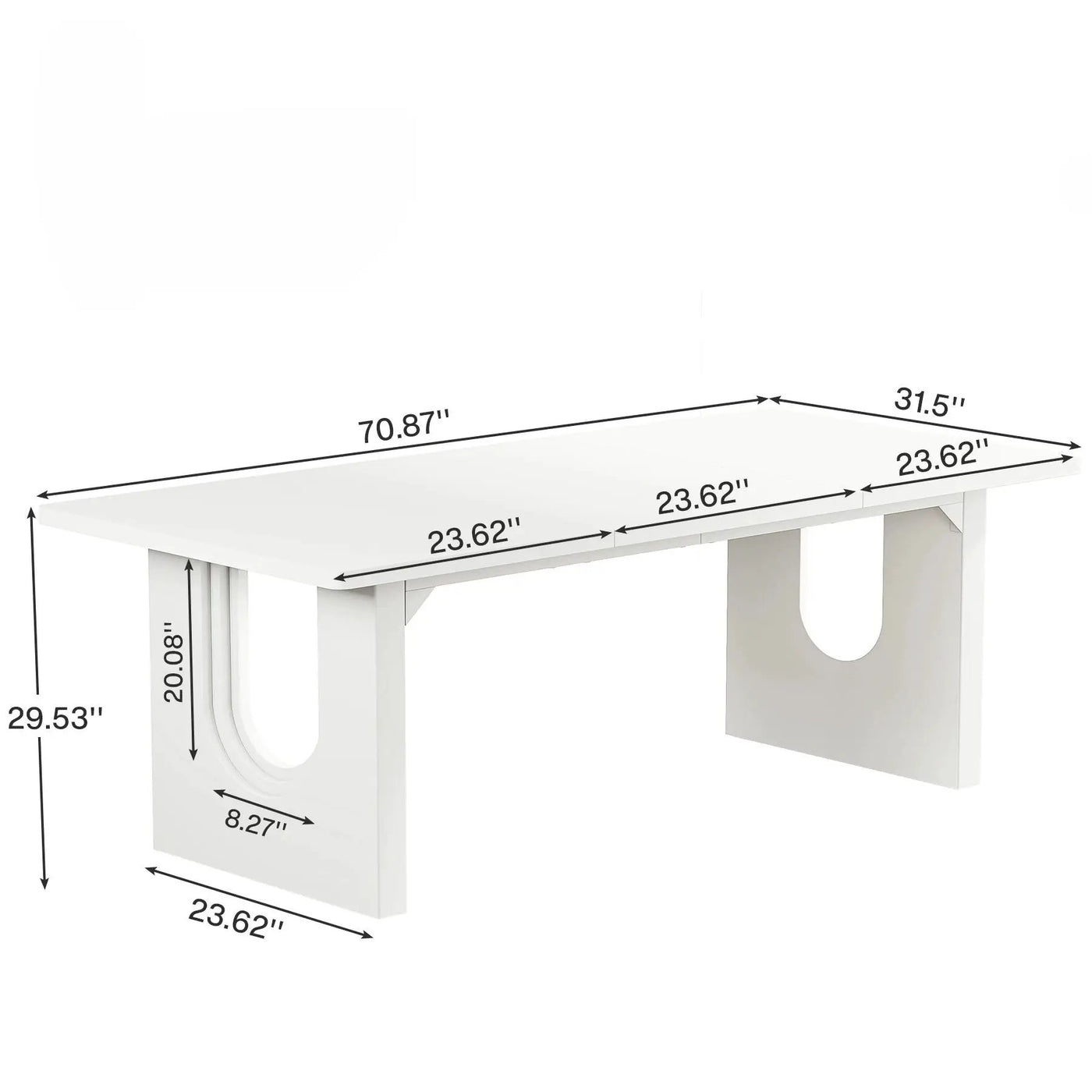 Rectangular Dining Table For 6 - 8 People With Pedestal Base by HouseOfZazla