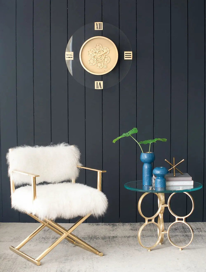Round Moving Gear Roman Numeral Clock - Multicolor by HouseOfZazla