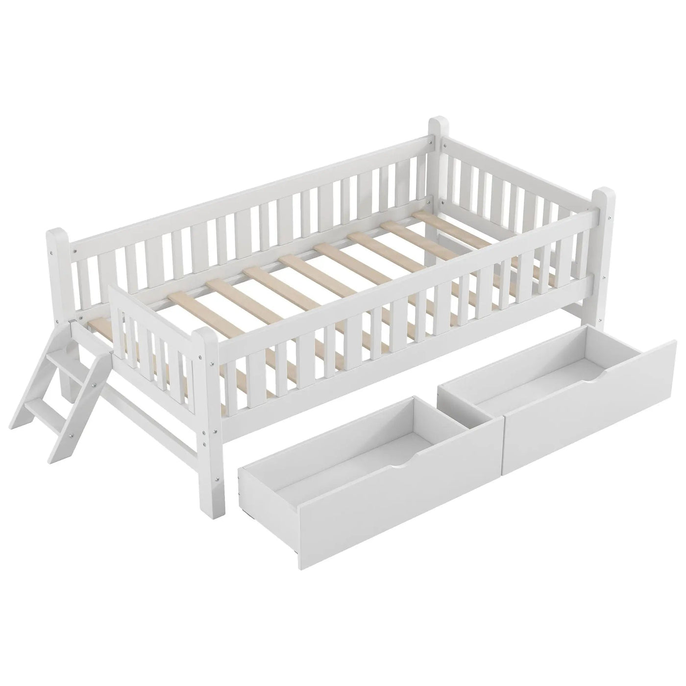 Platform Bed With Guardrail And 2 Drawers by HouseOfZazla