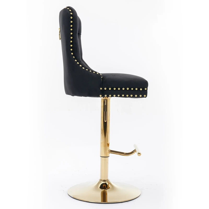 Thick Swivel Barstools Adjusatble Seat Height From 25-33", Modern Upholstered Bar Stools With Backs Comfortable Tufted For Home Pub And Kitchen Island (Set of 2) by Unique Piece Furniture