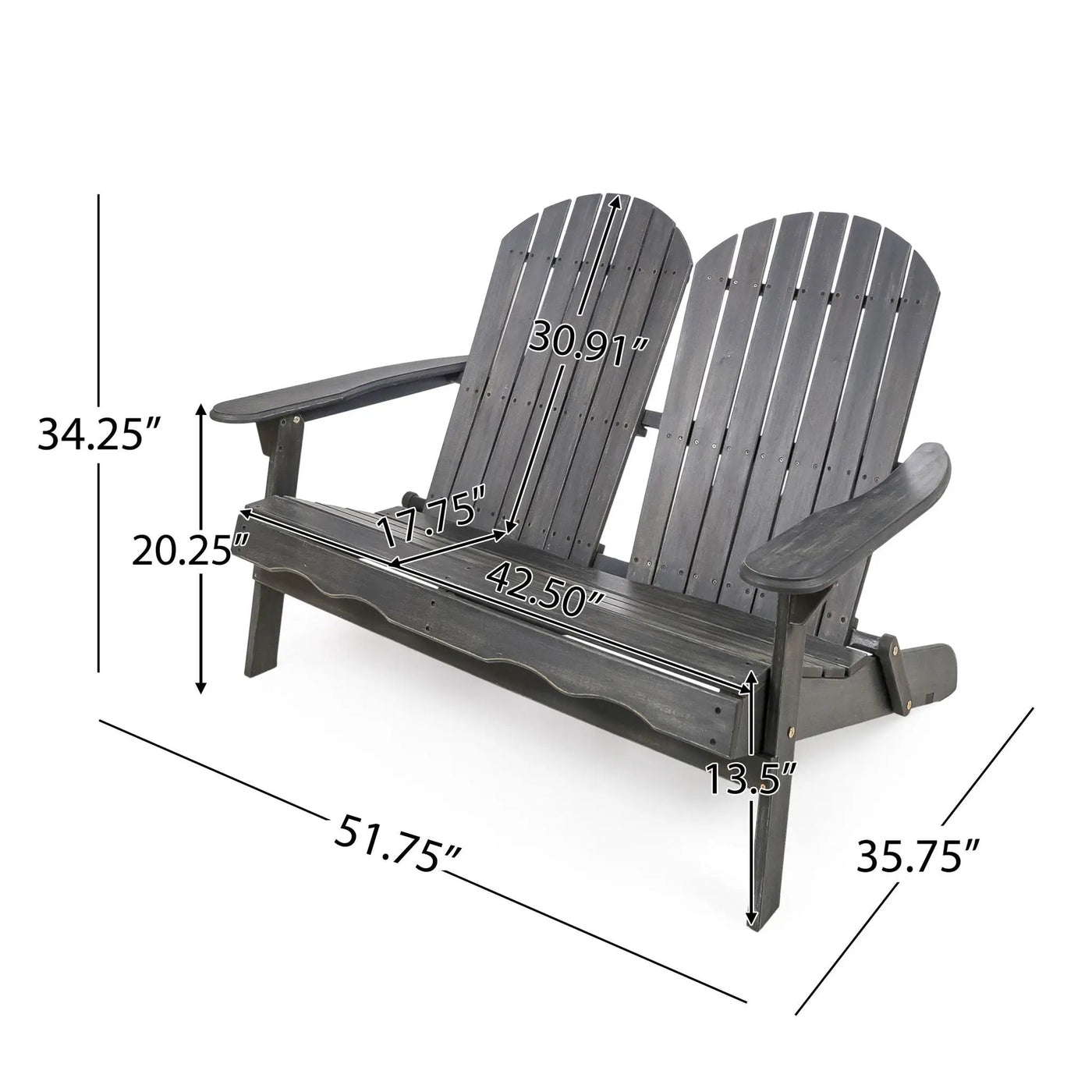 Outdoor Adirondack Rocking Loveseat With Hand Crafted Details by HouseOfZazla