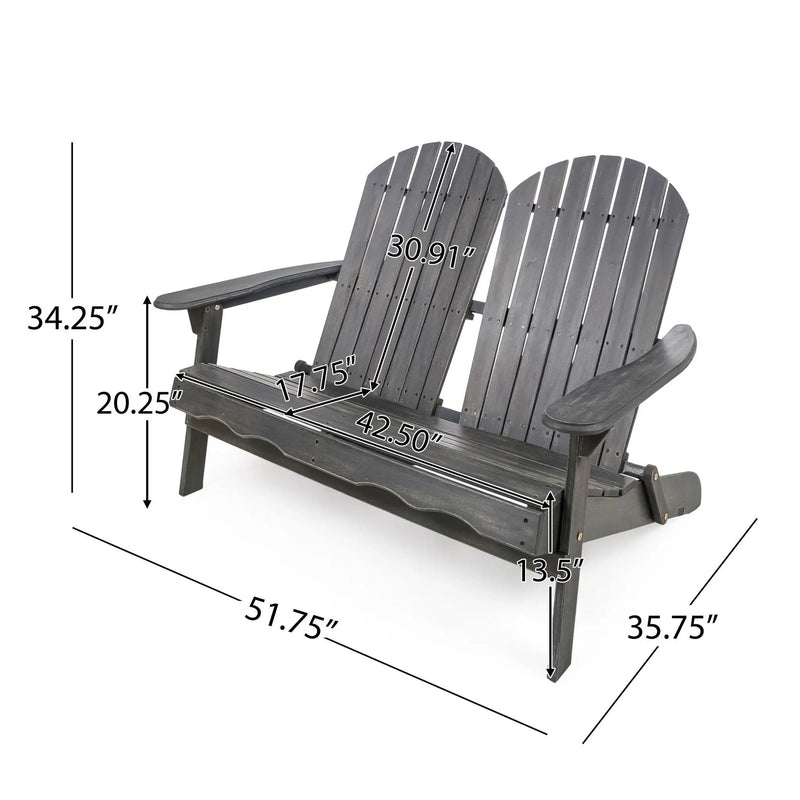 Outdoor Adirondack Rocking Loveseat With Hand Crafted Details by HouseOfZazla