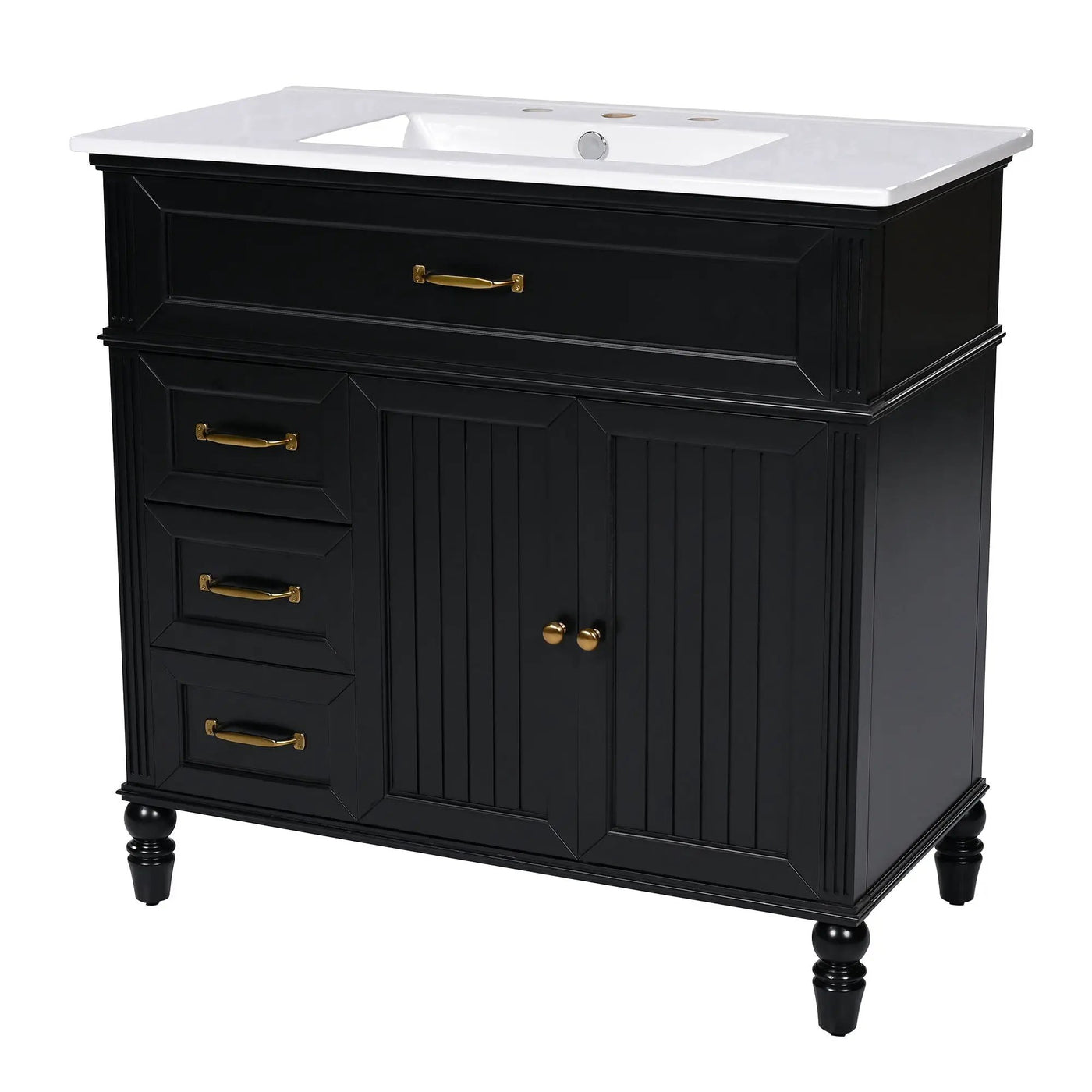 Bathroom Vanity With Sink, 2 Doors 2 Drawers, Freestanding Design by HouseOfZazla