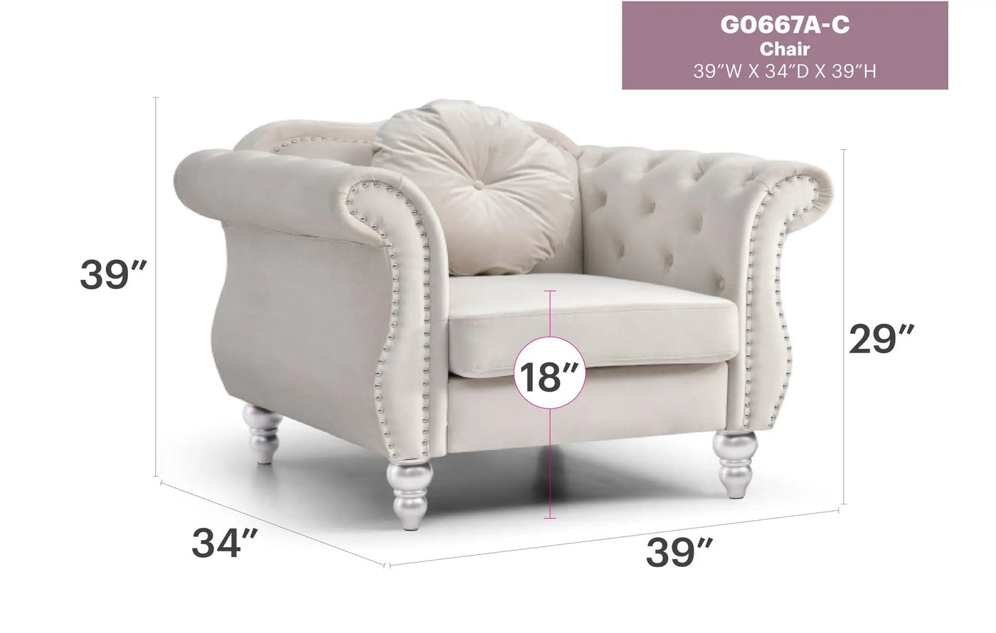 Chic Transitional Flared Arm Chair by HouseOfZazla
