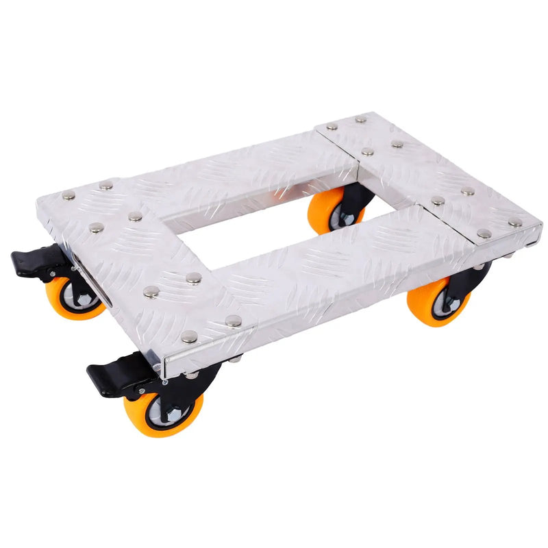 Heavy Duty Furniture Dolly Trolley Car, Aluminum Frame With 3" Tpu Professional Casters, Brake Option by HouseOfZazla