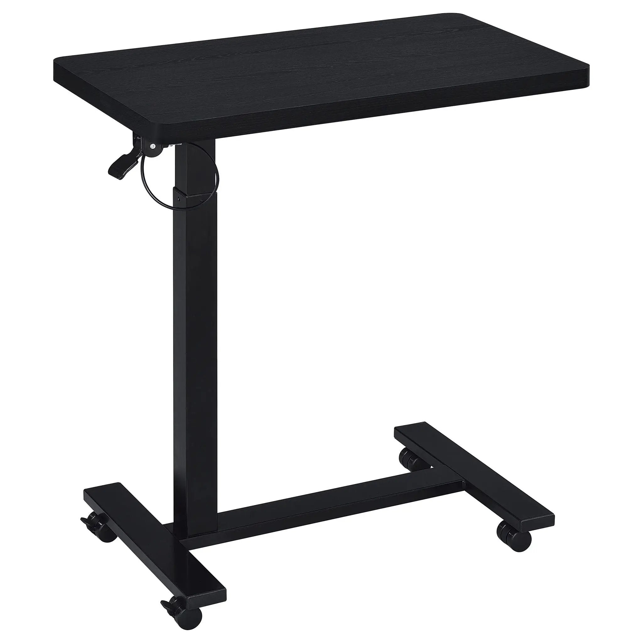 Westpark Pneumatic Adjustable C-Shape Side Table with Casters Black by Unique Piece Furniture