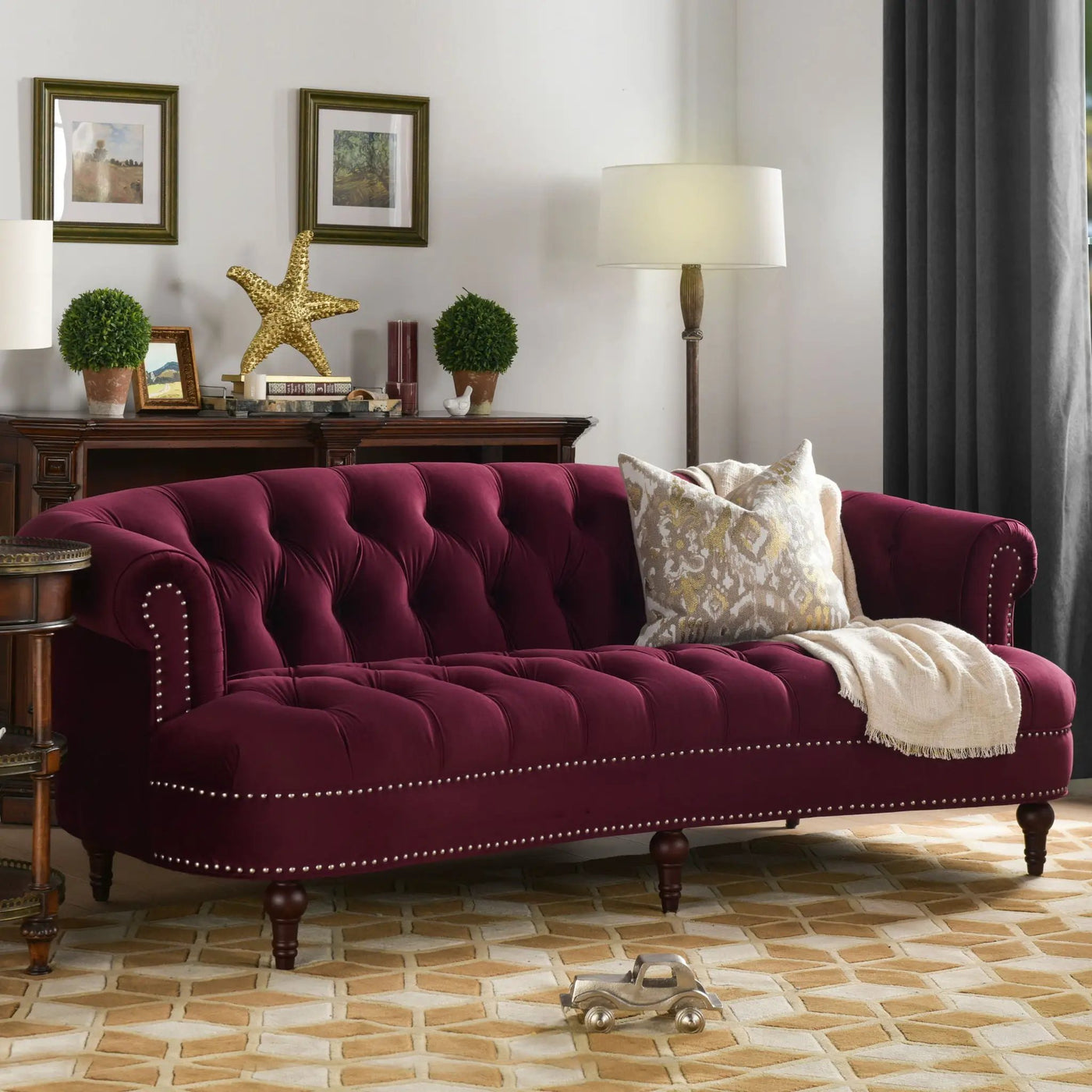La Rosa - Victorian Chesterfield Tufted Sofa by Unique Piece Furniture