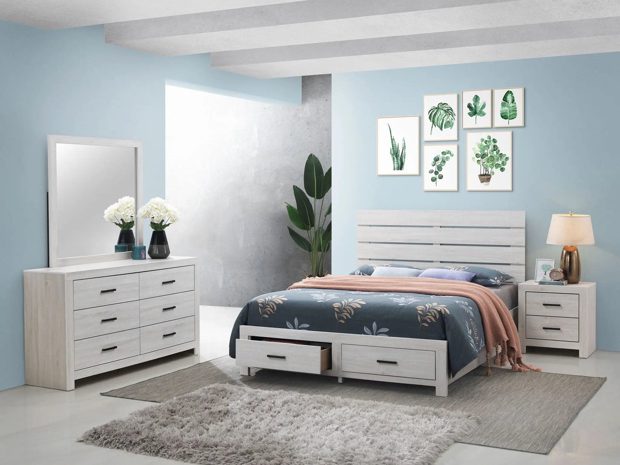 Brantford 4-piece Queen Bedroom Set Coastal White by Unique Piece Furniture