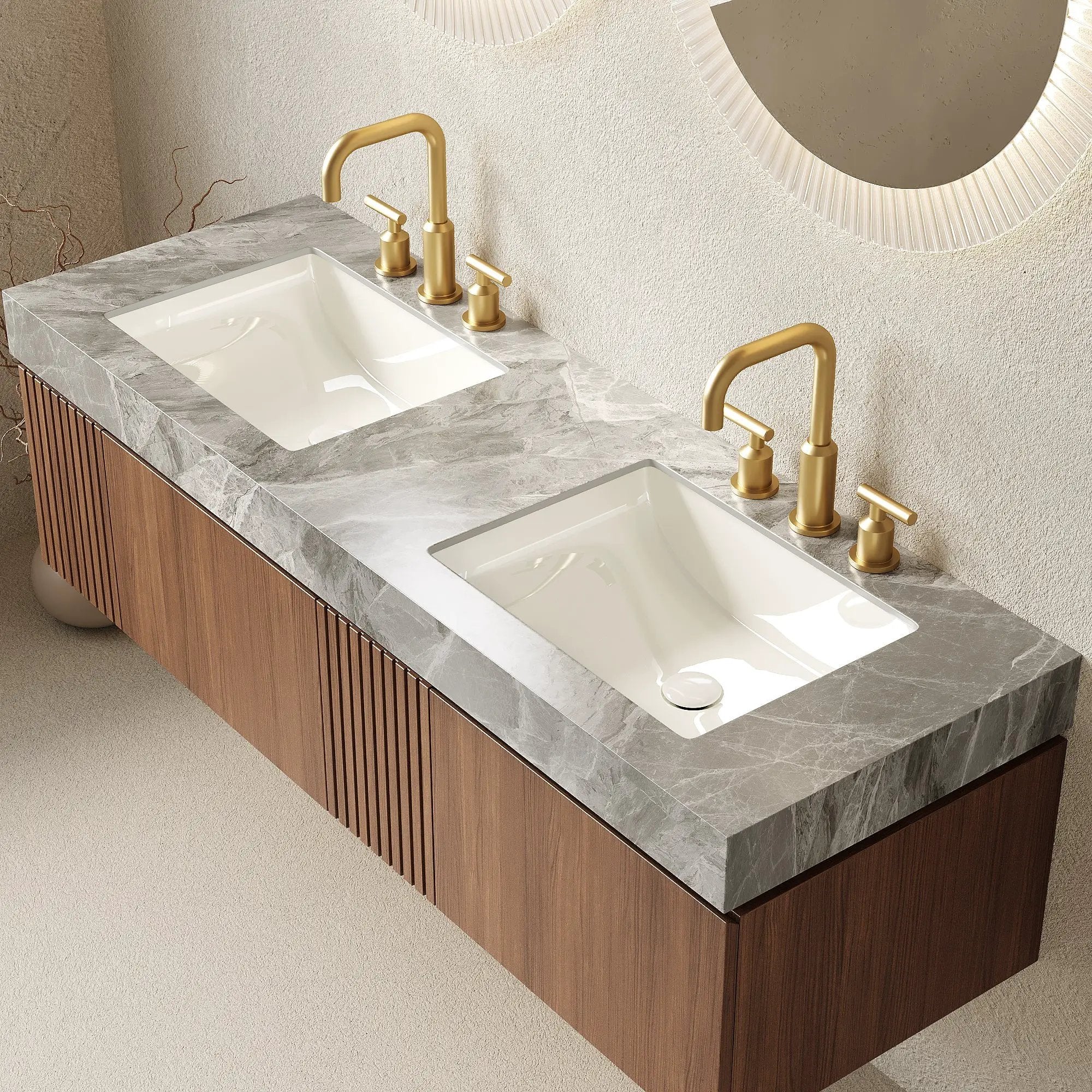 MURI 60" Bathroom Vanity & Sink, Floating Plywood Storage Cabinet by HouseOfZazla