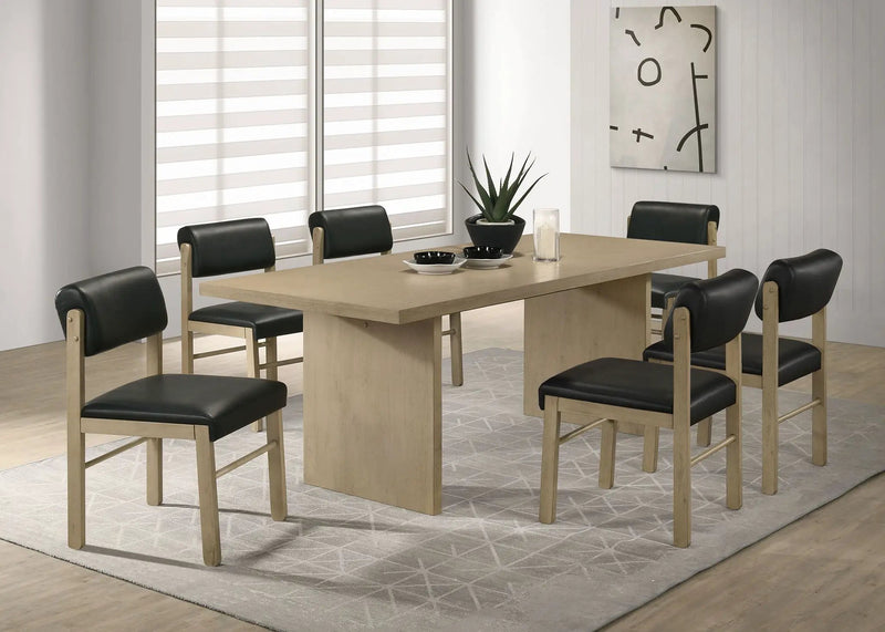 Decker 7-piece 82-inch Rectangular Dining Set Black and Natural Oak by Unique Piece Furniture