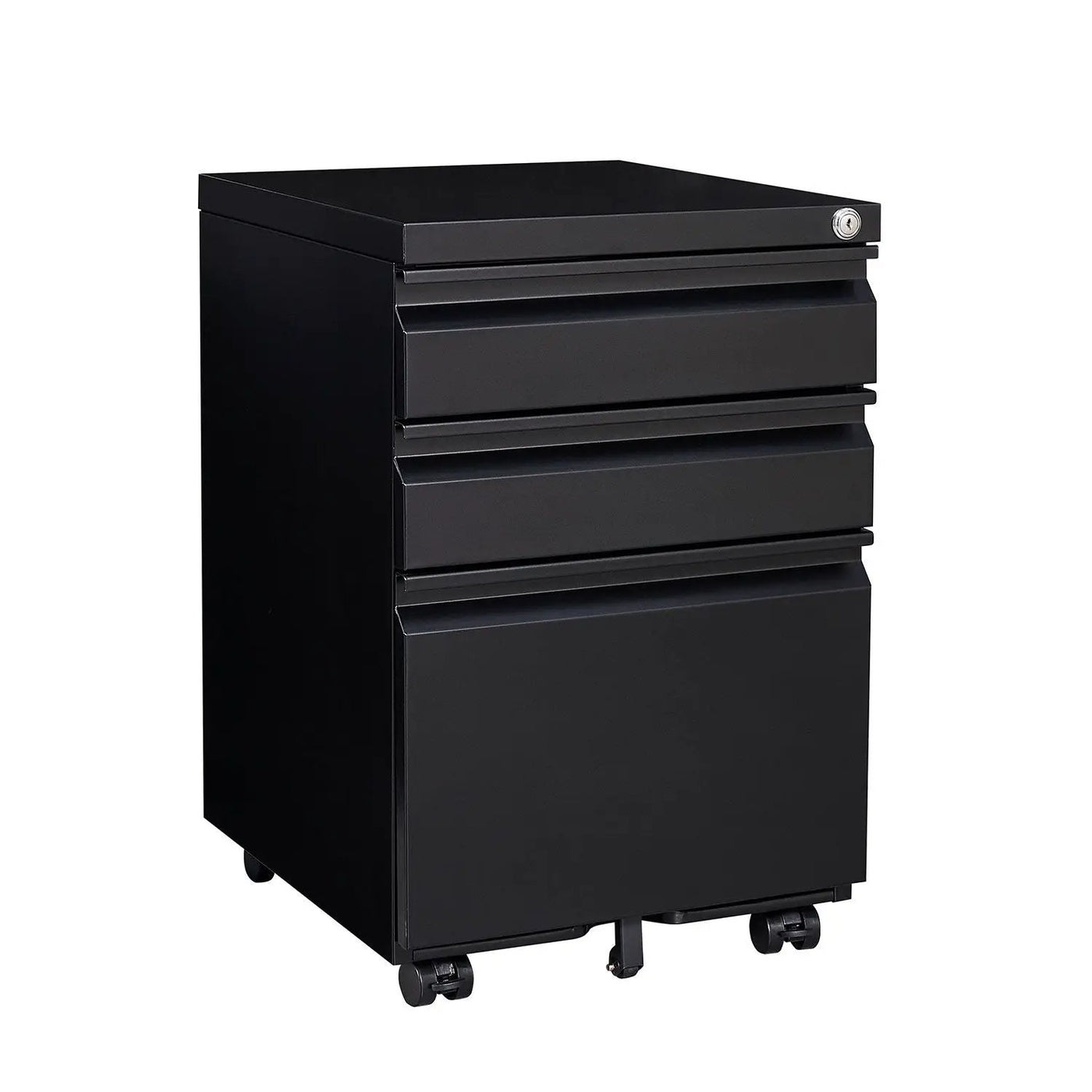 Contemporary 3 Drawer Mobile Filing Cabinet With Lock, Metal Office Storage For Legal / Letter Size by Unique Piece Furniture