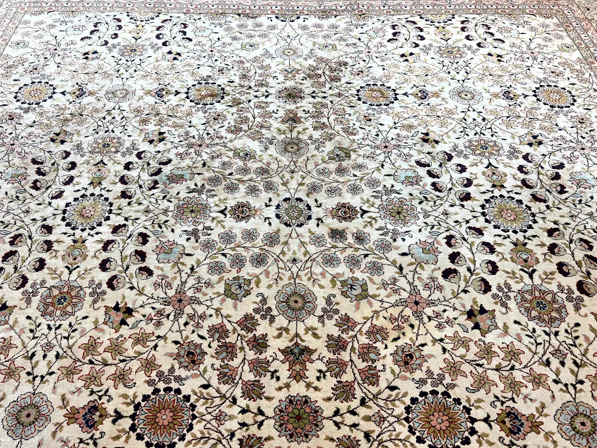 Wonderful Turkish Silk Rug 8x12, Handmade, Fine 320 KPSI by Jewel Rugs