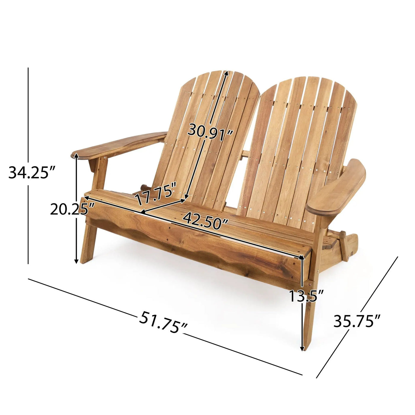 Outdoor Adirondack Rocking Loveseat With Hand Crafted Details by HouseOfZazla