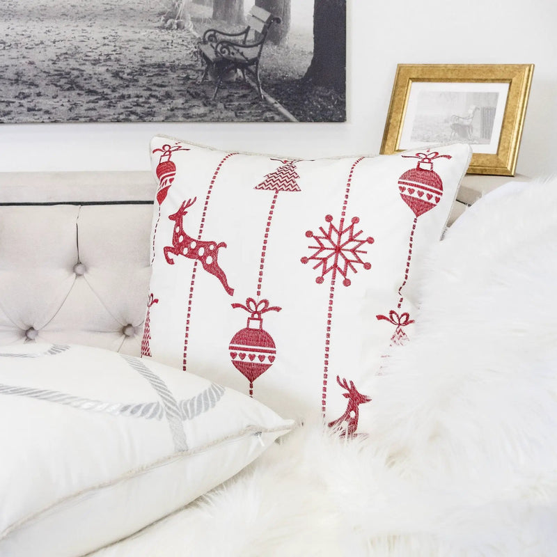 White Christmas Throw Pillow 20x20 by HouseOfZazla