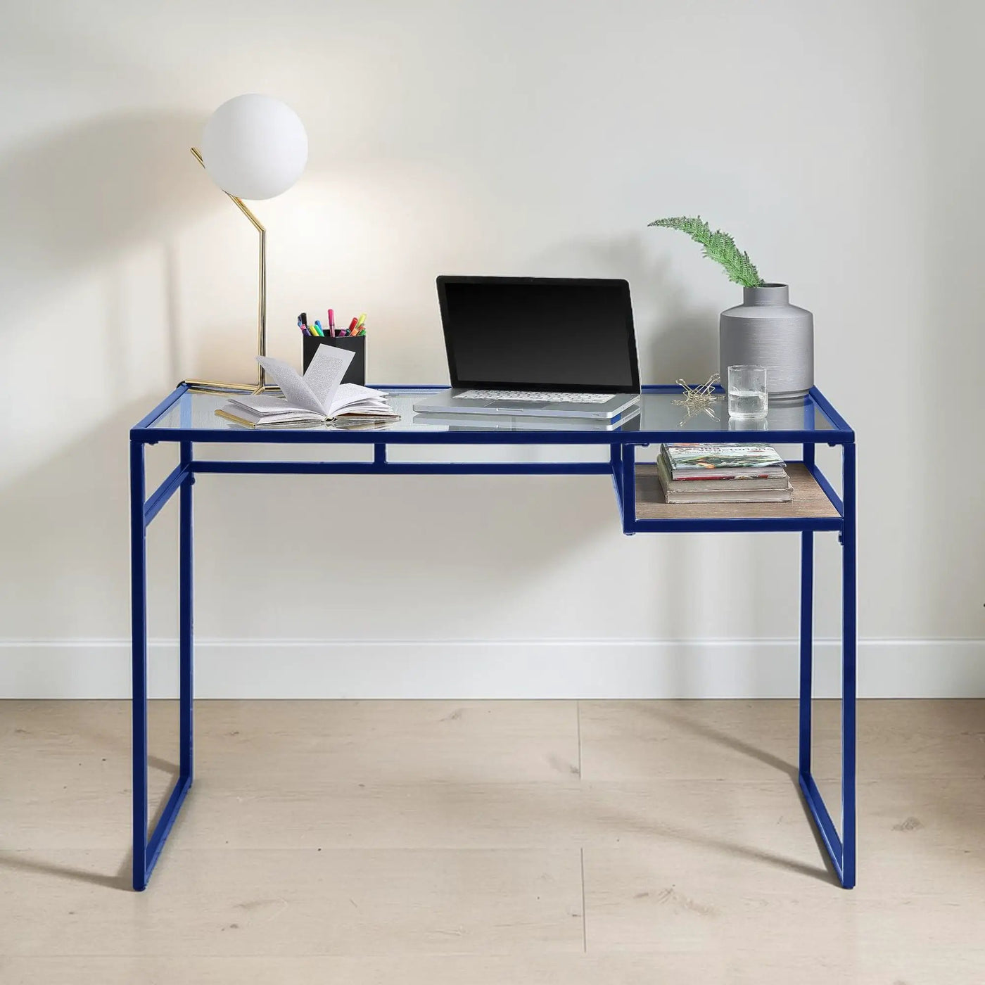 Yasin - Glass Top Writing Desk by Unique Piece Furniture