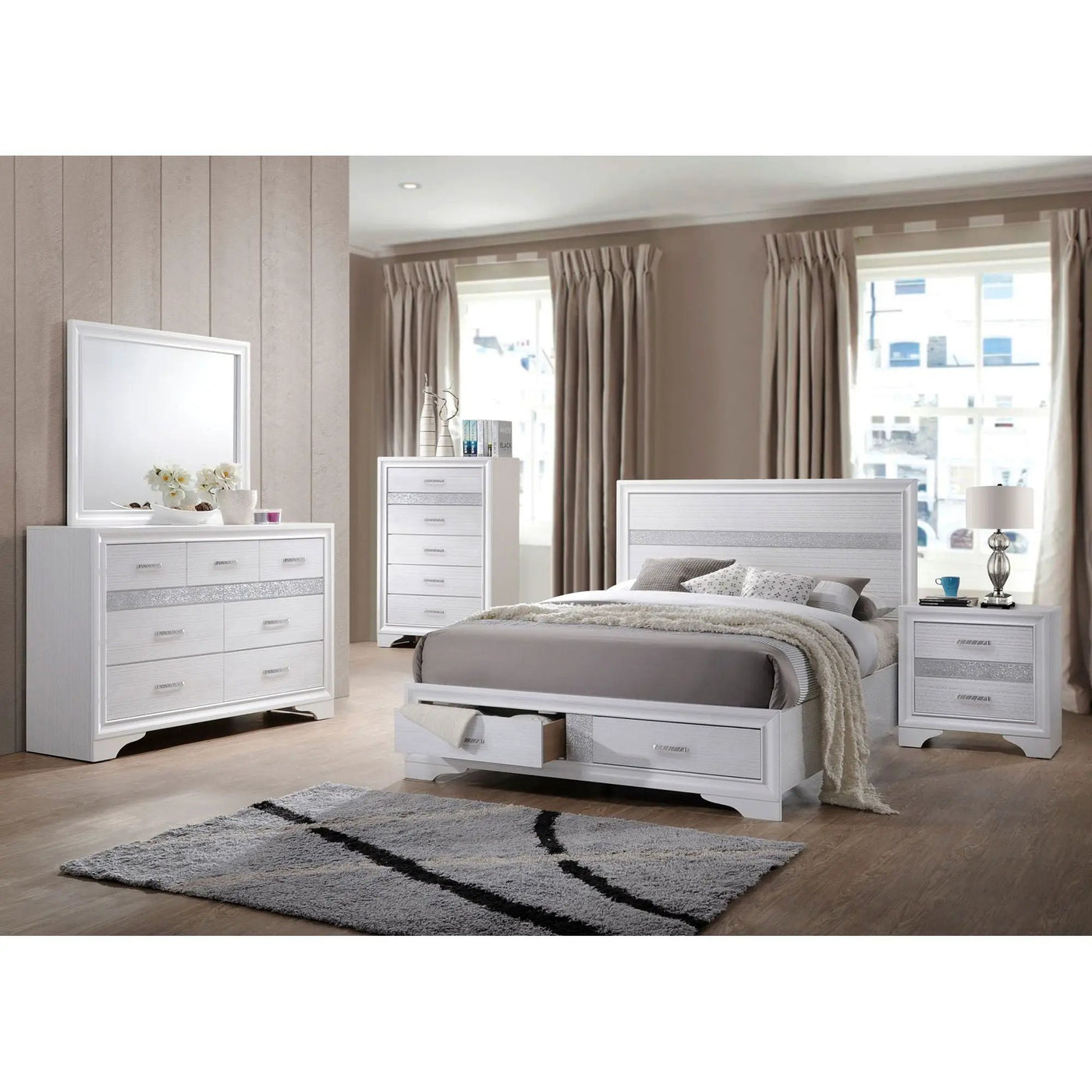 Corbin - Glittering Bedroom Set by HouseOfZazla