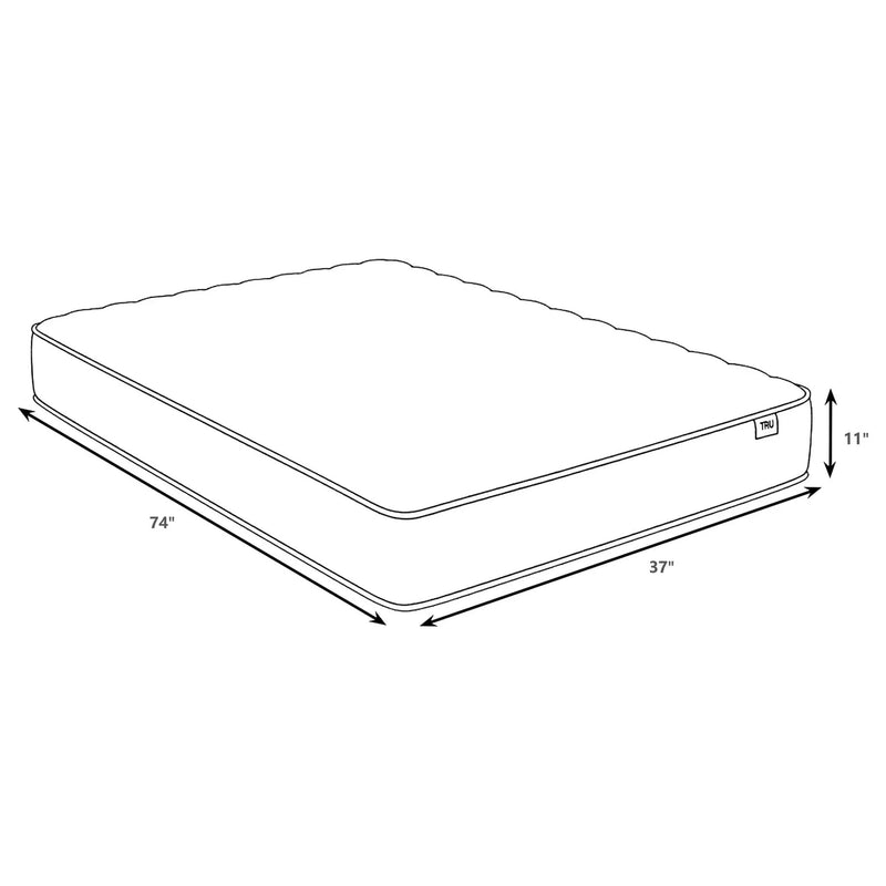 Hayes Twin Firm Tight Top Hybrid Mattress White by Unique Piece Furniture
