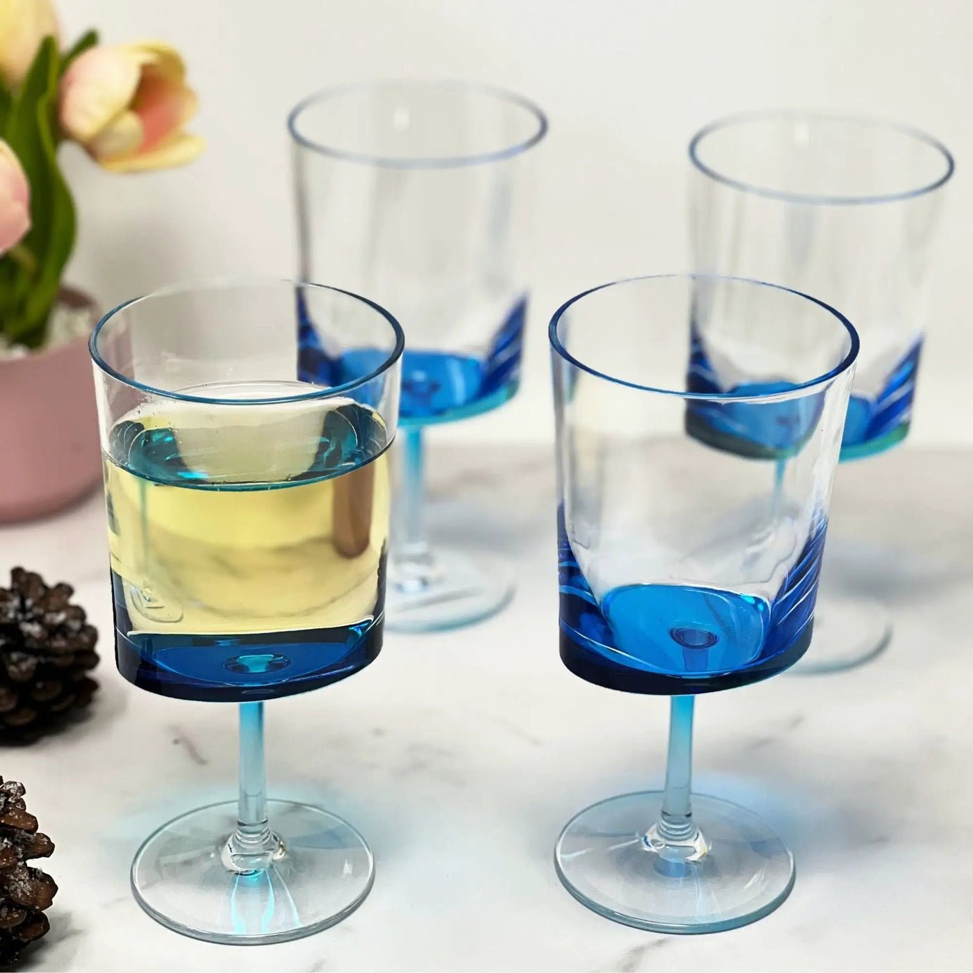 Leadingware Oval Halo Plastic Wine Glasses (Set of 4) by HouseOfZazla