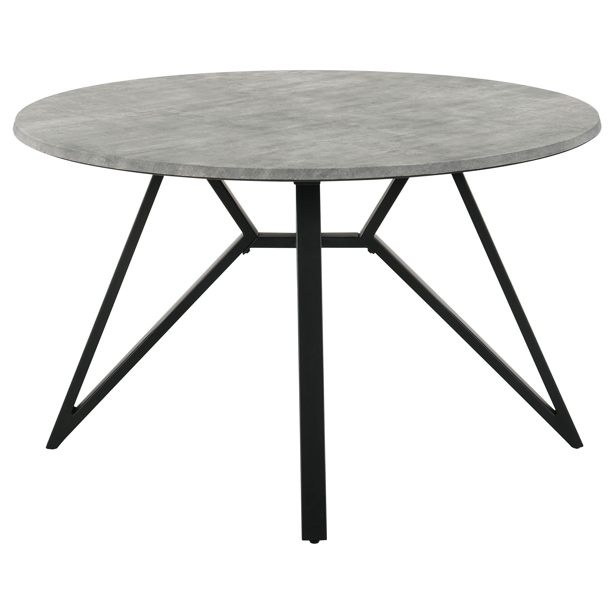 Royceton - Top Dining Table Industrial Round Dining Table - Gray / Black by HouseOfZazla