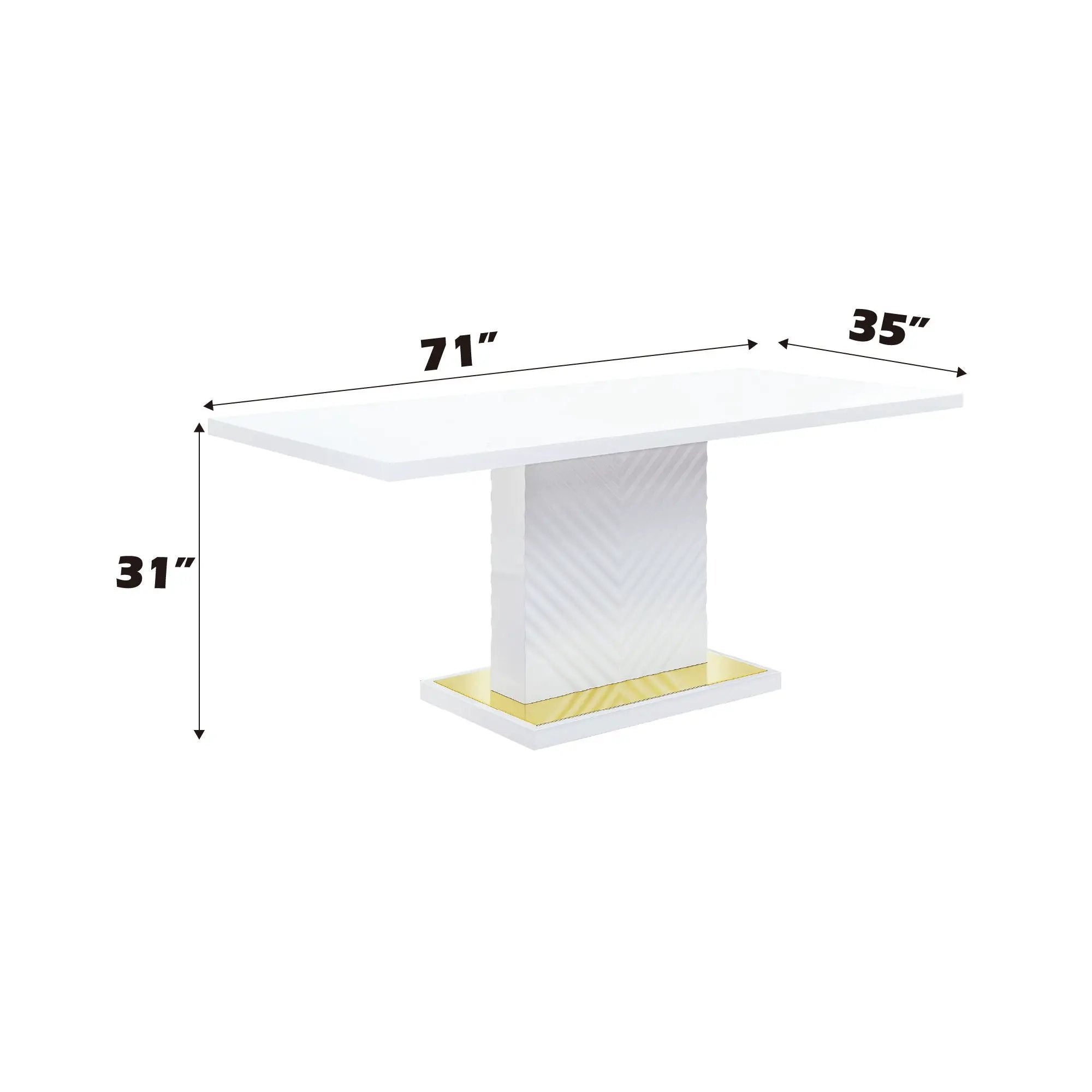 Gaines - High Gloss Dining Table With Pedestal Base by HouseOfZazla