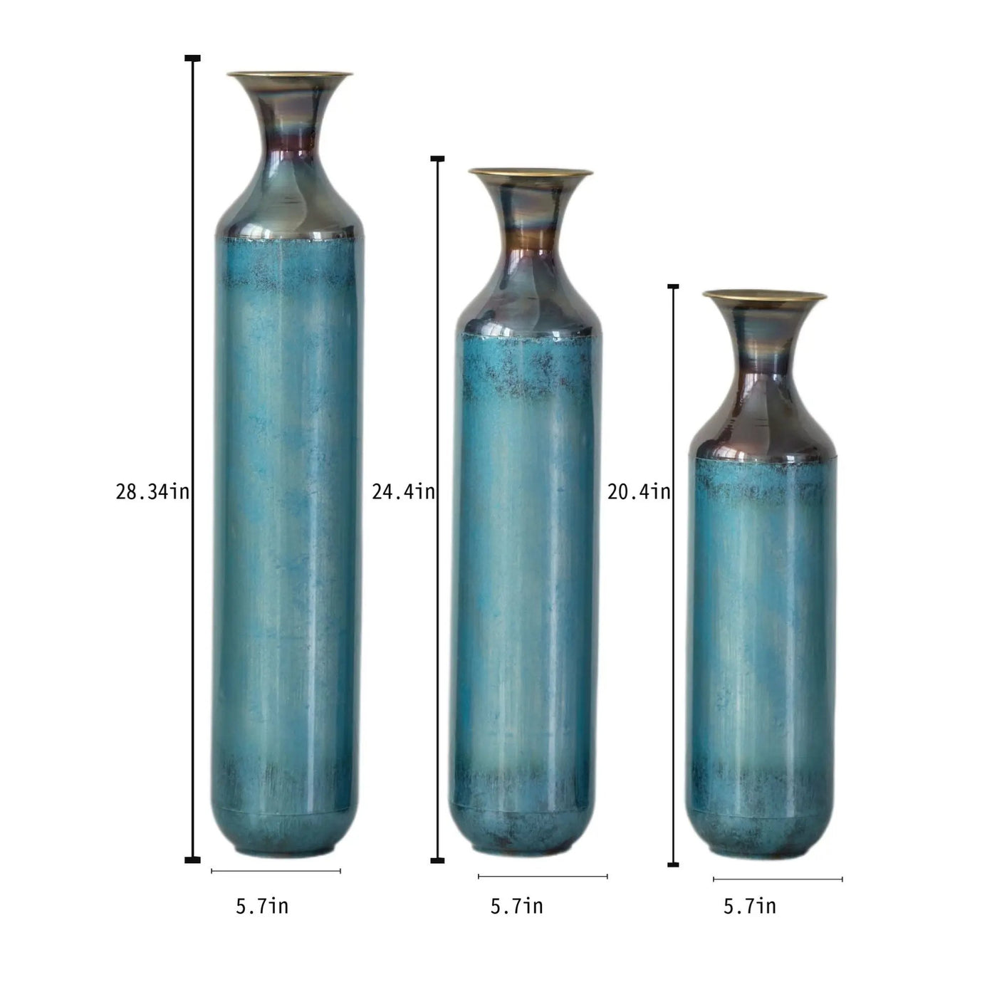 Modern Droplet Shaped Floor Vase Set, 3 Piece Home Decor by HouseOfZazla