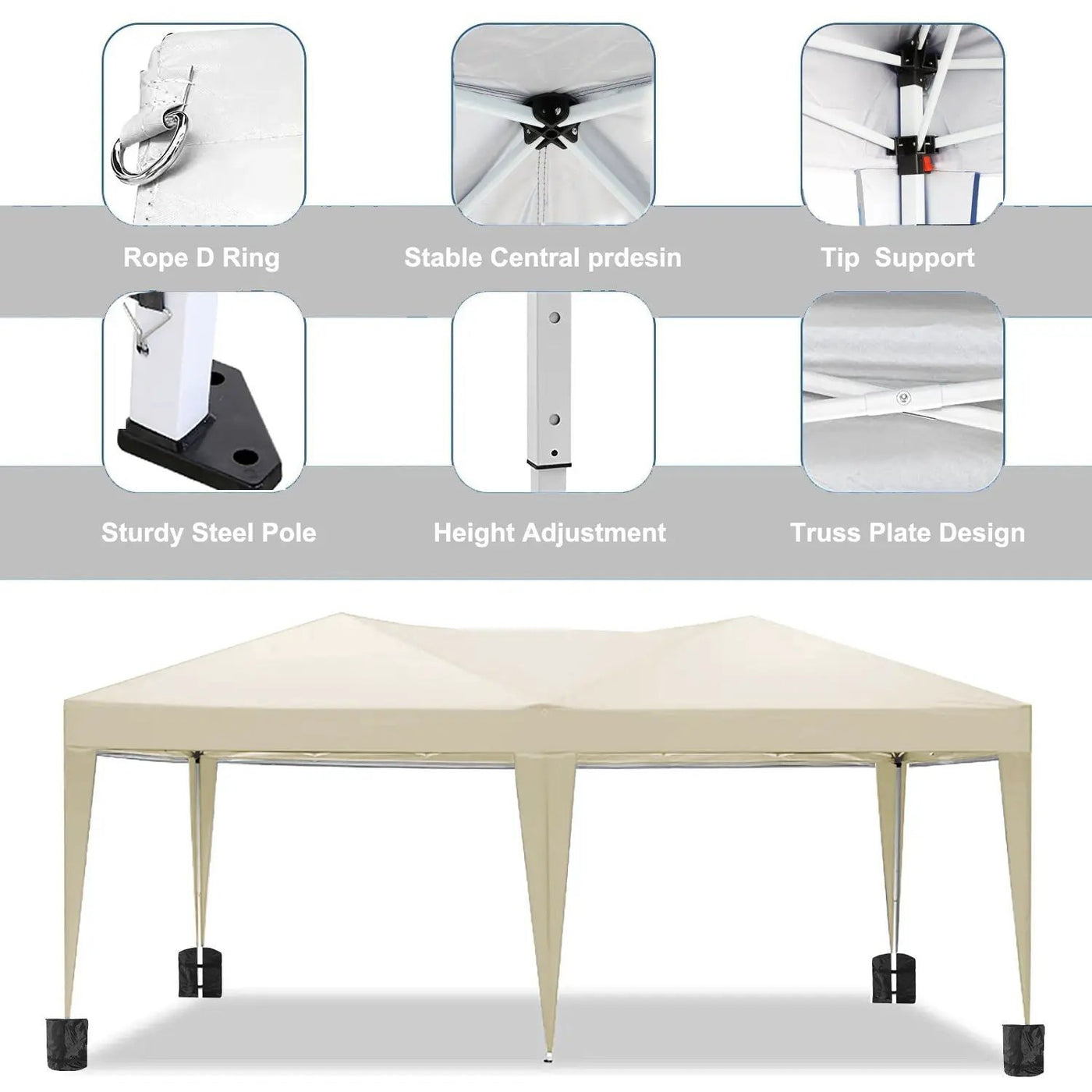 10'x20' EZ Pop Up Canopy Outdoor Portable Party Folding Tent with 6 Removable Sidewalls by HouseOfZazla