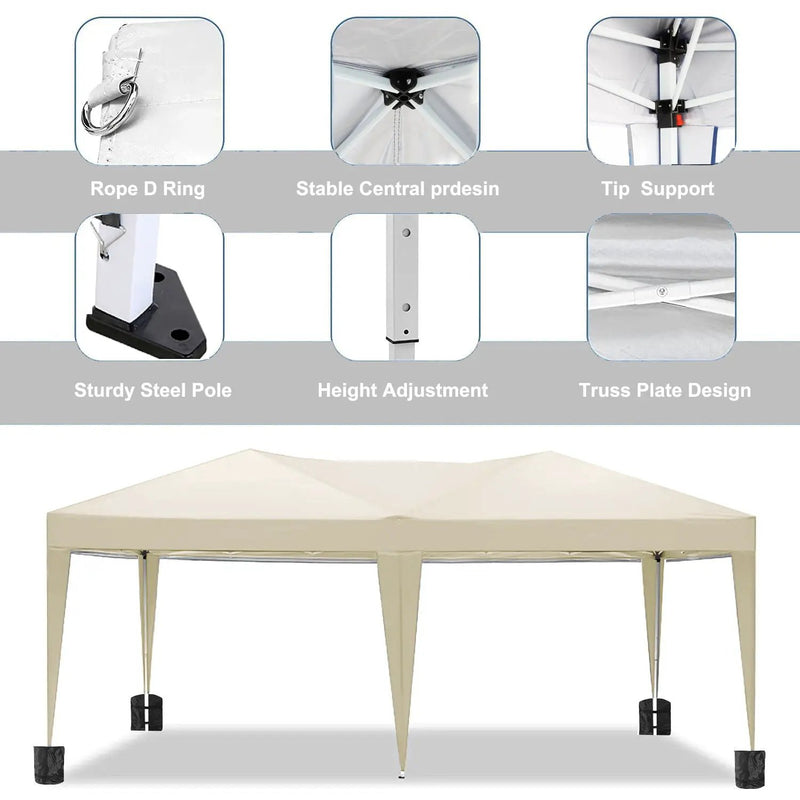 10'x20' EZ Pop Up Canopy Outdoor Portable Party Folding Tent with 6 Removable Sidewalls by HouseOfZazla