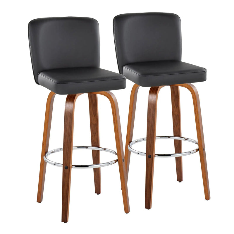 Henry - Contemporary Fixed Height Barstool With Swivel With Round Footrest (Set of 2) by Unique Piece Furniture