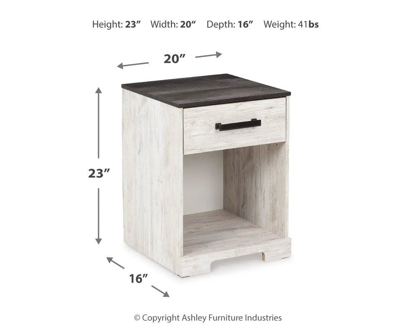 Shawburn - One Drawer Night Stand - Open Cubby - White / Black / Gray by Unique Piece Furniture