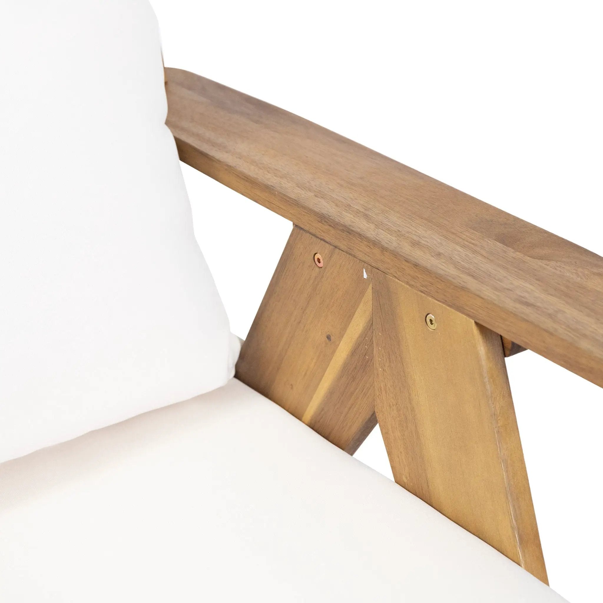 Outdoor Acacia Wood Club Chairs With Cushions (Set of 2) - Teak / Beige by HouseOfZazla