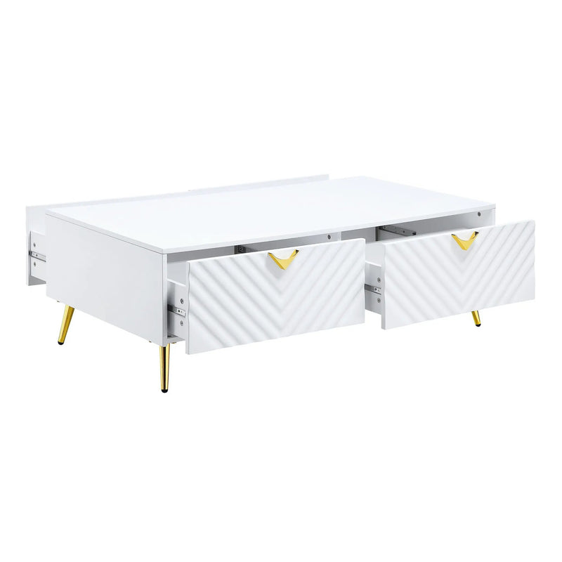 Gaines - High Gloss Coffee Table - White by Unique Piece Furniture