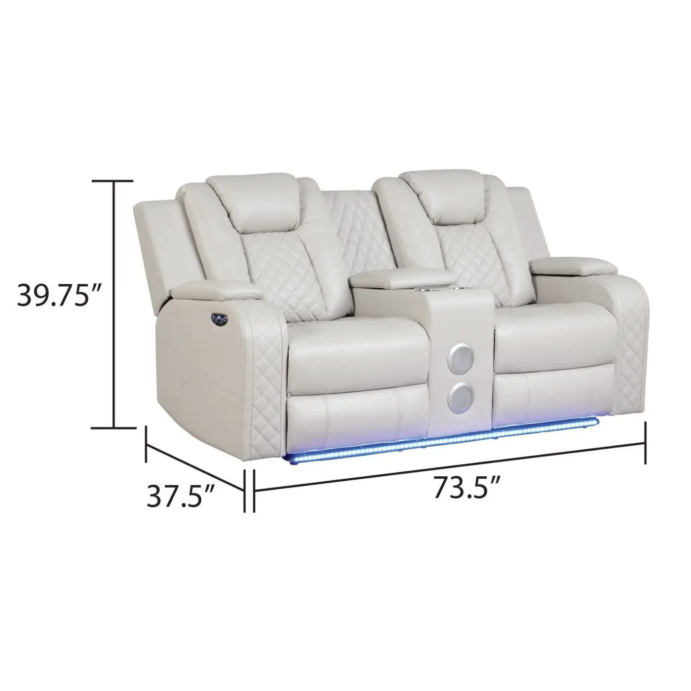 Benz - LED & Power Recliner With Adjustable Headrests And Ambient LED Lighting by HouseOfZazla