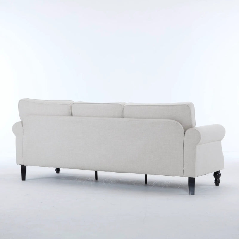 83 Inch Faux Leather Rolled Arm Sofa with Nailhead Trim by HouseOfZazla