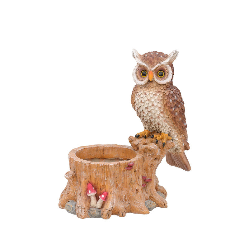 Decorative Owl Garden Planter Pot on Branch by HouseOfZazla