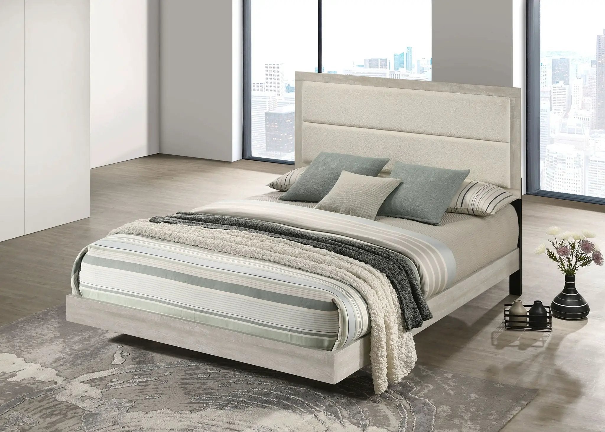 Trenton 54-inch Wood Queen Panel Bed Rustic Cream by Unique Piece Furniture