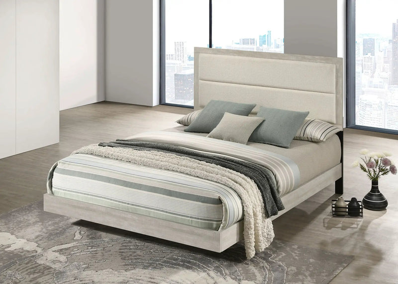 Trenton 54-inch Wood Queen Panel Bed Rustic Cream by Unique Piece Furniture
