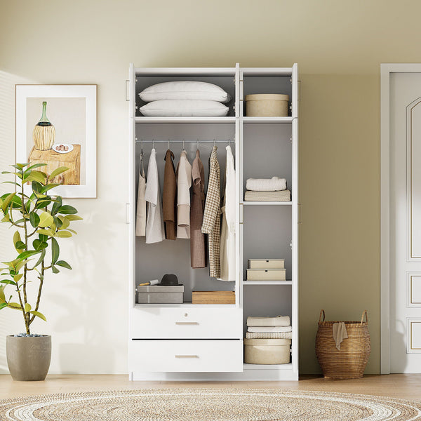 Modern 3 Door Mirror Wardrobe With 2 Drawers And Top Cabinet, photo 2 of 7