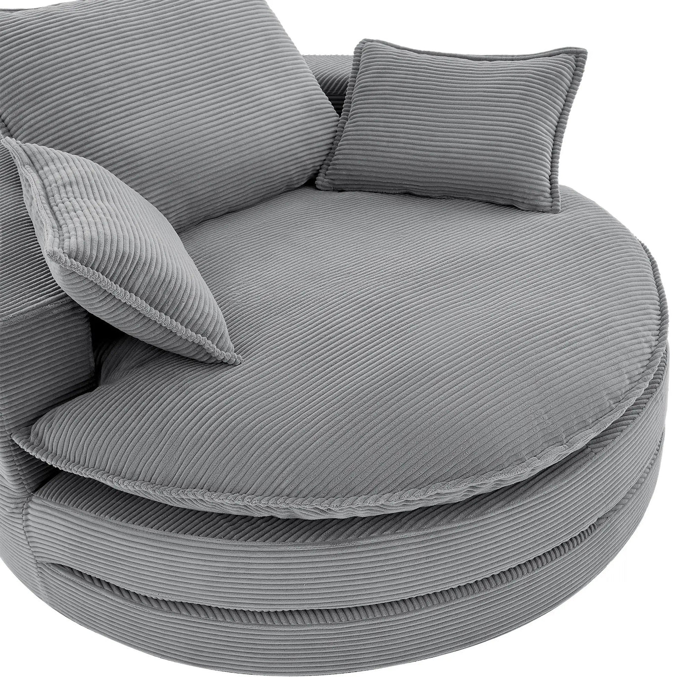 360° Swivel Accent Barrel Chair With Dual Layer Cushion And 3 Removable Pillows by HouseOfZazla